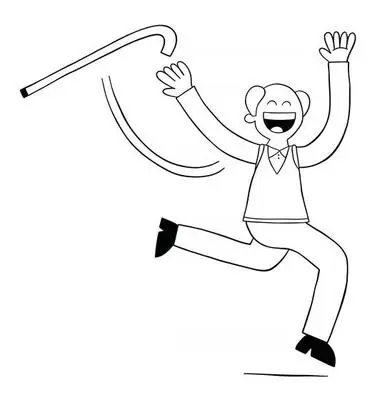 Improve balance in neuropathy man throwing away cane